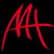 Red pixelated stylized text on black background, appearing as a single continuous stroke with sharp angles and curves.