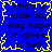 Blue background with yellow jagged border and repeated black text reading 'when u walk my way hope it gives u hell' in four quadrants.