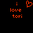 Red pixelated text and a heart symbol on black background, with one version showing the heart as an outline.
