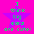 A static image with four identical purple stars on a bright pink background, each containing green text reading "I think big ears are cute!".