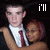A four- shows two people in formal attire with text changing : 'i'll', 'miss', 'you', and '<33'