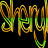 Animated contact sheet showing two frames of a stylized text icon with gradient and monochrome color schemes on black background.