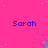 A static image with a bright pink background, scattered cyan dots, and repeated blue text "Sarah"