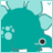 A 48x48 pixel animated buddy icon featuring a teal cartoon character with two antennae, visible in two sequential frames showing slight movement of the left ear and paw print.