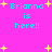 Bright pink background with cyan text 'Brianna is here!!' and yellow star shapes scattered throughout.