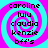 Four identical square arranged in a , each containing a cyan and magenta spiral background with black text listing names