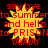 A static image with four identical yellow starburst shapes on a black background, each containing red text reading "say bye to summerto summer and hello to PRISONto PRISON YAYAY".