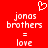 Red background with white pixelated text and a heart symbol above the text.