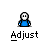 A 4x4 contact sheet of pixel art frames showing a blue-shirted stick figure character with subtle facial expression changes across sampled animation frames, including one frame with a speech bubble reading WHAT?