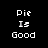 four showing a pie with lattice crust and blueberry filling, alongside text reading "Pie Is Good" on black background
