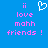 Blue background with pink pixelated text reading "ii love mohh friends !" on both sides of a white heart-shaped icon.