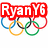 Red text 'RyanY6' overlaid on Olympic rings with blue, yellow, black, green, and red circles in two configurations.