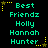 Pixelated text and yellow stars on black background, repeated in three with identical content