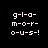 Four identical pixelated text arranged in a , each displaying 'g-l-a- m-o-r- o-u-s-' with one highlighted by a pink background