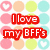 Pixelated icon with pastel polka-dot background and text overlays listing names in colored blocks.