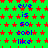 Green background with red star pattern, blue text repeating 'eve is so cool like' in vertical
