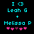 Two identical pixel art buddy icons display cyan text and pink hearts on black background, differing only in heart arrangement.