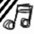 A split-screen image with a musical note and stick figure on the left, and a boombox with text on the right.