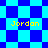 Pixelated blue and cyan checkered background with yellow text reading "Jordan" in four positions.