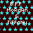 A static digital image with a dark brown background covered in repeating light blue star shapes, featuring repeated white text reading "E.F.F Morgan & TIFFANY" in a pixelated font.