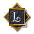 Four diamond-shaped icons with gold borders and dark blue textured backgrounds, each containing a white stylized lowercase 'l' with a curled tail.