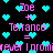 Pixelated text and cyan hearts on black background with animated heart movement.