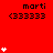Red background with repeated 'marti' text and heart symbols in various configurations.