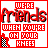 25 identical animated icons featuring red text 'WE'RE FRIENDS WHEN YOU'RE ON YOUR KNEES' with a checkered flag symbol, each icon displaying different color variations in the text and symbols