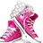 Pixelated pink and white figure with a crown, holding a large bow-like shape against a plain background.