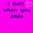 A bright pink background displays two identical text blocks with a pixelated heart replacing the word 'love' in the left block.