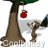 Animated contact sheet showing a bear character reaching for an apple from a tree across multiple frames with pixelated style and repeated "Coolbuddy" watermark.