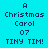A pixelated text-based icon displays "A Christmas Carol 07 TINY TIM!" in dark blue on a cyan background with four distinct color variations.