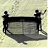Pixelated animated contact sheet showing two stick figures on a desert background with repeated text "comb the desert" in pixel font.