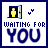 A 4-frame animated contact sheet showing a yellow stick figure in a blue-bordered window with