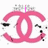 Pink interlocking CC logo with black eye-like shapes on white background, text above or below changes between 'i', 'love', and 'channel' in pink.