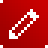 Red square background with white pixelated cross-shaped cursor icon, four gray corner markers, and diagonal white pixel line connecting top-right to bottom-left.