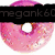 Pink donut-shaped icon with sprinkles, black text boxes displaying 'megank60', 'totally', and 'rox your sox!!!!' across different frames.