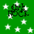 Green background with white stars and black text reading 'Girl Rock' in four quadrants.