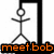 Pixelated stick figure with orange text overlays on a white and gray background.
