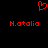 Red pixelated heart symbol above two instances of red text reading 'N.otalia' on a black background.