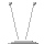 Pixelated cyan and white waveforms animate above gray platforms against a solid light gray background.