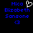 Blue pixelated text on black background with white heart symbol above text, showing two identical static frames side-by-side.