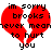 Red broken heart with black text reading 'im sorry brooks i never meant to hurt you' on white background, two identical frames side-by-side.