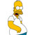 Pixelated character with yellow skin, white shirt, blue pants, and a beer mug in hand, expression neutral to slightly open-mouthed.
