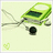Pixelated green iPod with earphones on light background, surrounded by text fragments including 'Ipos', 'Rock', 'If', 'Especially ..', and 'Green <3'.
