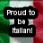 Six distinct pixelated text-based icons arranged in a , each with unique background colors and patterns displaying national pride statements