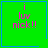 Green square with blue border displays pink text 'i luv nick!!' and a small heart symbol in the bottom-right corner.