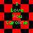 Green text reading "I Love You Caroline" on a red and black checkered background with diamond-shaped pattern variations.