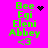 Bright pink background with green text listing names and a heart symbol, transitioning between static and animated states.