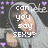 Pixelated image of two figures in gray hooded garments with purple heart symbols and text overlay.